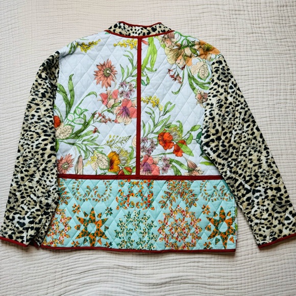 Johnny Was Liliana Quilted Pocket Coat Jacket Leopard Print Animal Cheetah XS/S - Picture 14 of 16